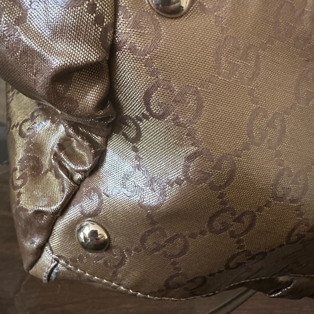 💎AUTHENTIC Gucci GG Crystal Coated Canvas Abbey D-Ring hobo Shoulder Bag 💎 - Picture 14 of 16
